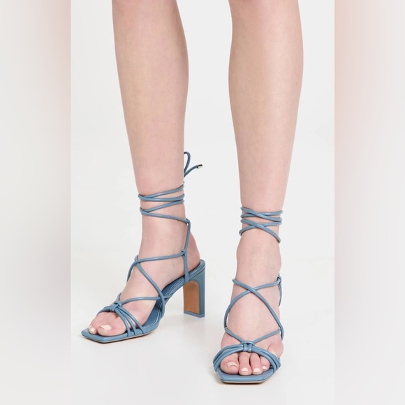 Jonathan Simkhai Meghan Leather Square Toe High Heel Wrap Sandals Sz 36 US 6 - Picture 11 of 13